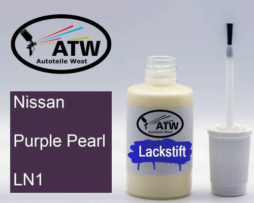 Nissan, Purple Pearl, LN1: 20ml Lackstift, von ATW Autoteile West.